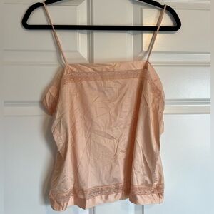 Christian Dior- Vintage Peach Lace Trim Cami Top